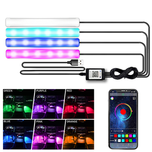 Luz Ambiental Led Mejorada para Pies <span class=keywords><strong>de</strong></span> Coche <span class=keywords><strong>con</strong></span> USB, Iluminación <span class=keywords><strong>de</strong></span> Ambiente Neón y Contraluz, Control por App y Música, <span class=keywords><strong>Luces</strong></span> <span class=keywords><strong>de</strong></span> Atmósfera Interior RGB para Coche - Product Image 3
