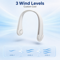 Ventilateur de cou sans pales 2026, portable, mains libres, rechargeable par USB, 3 vitesses, pour extérieur, voiture, hôtel