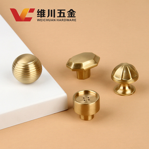 Weichuan Tiradores de Gabinete de Latón Macizo de un Solo Agujero, Manijas Redondas de Lujo Estilo Calabaza para Cajones, Tiradores de Muebles Estilo Nórdico - Product Image 5