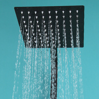 Ensemble de robinetterie de douche thermostatique murale avec poignée unique, finition laiton contemporaine, surface polie, pour usage hôtelier