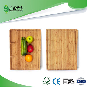 Tabla de cortar de bambú con presión lateral, tabla para cortar queso y pan con fregadero, tabla de cortar de doble cara, venta directa de fábrica - Product Image 5