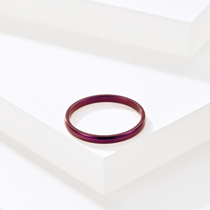 Simple <b>Plain</b> Band 2mm Titanium Steel <b>Ring</b> Gold Black Rose Gold Purple Unisex Couple Jewelry Gift - Product Image 2