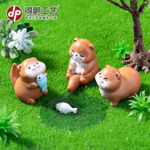 ตุ๊กตาตัวนากน่ารัก Dp Craft ทำจากเรซิ่น ของตกแต่งบ้านขนาดเล็กสำหรับวางบนโต๊ะ - Product Image 3