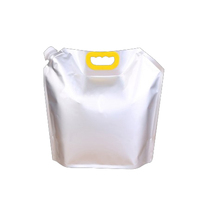 Sachet à bec verseur en plastique biodégradable avec impression personnalisée, poignée, grand bec verseur pour jus, remplissage, bouchon supérieur en aluminium pour vodka, whisky, soda
