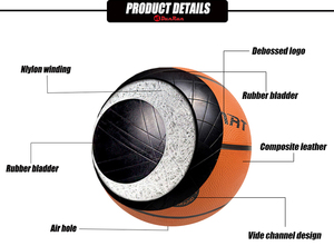 Pelota <span class=keywords><strong>de</strong></span> baloncesto <span class=keywords><strong>de</strong></span> goma Original, personalizada, interior, 29,5 pulgadas, 8 paneles - Product Image 5