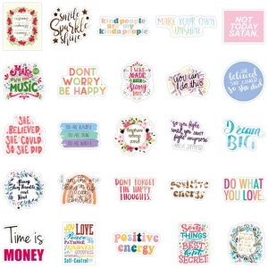 50 pegatinas de dibujos animados motivacionales personalizadas para monopatín de ordenador portátil, pegatinas positivas de vinilo para adolescentes, pegatinas inspiradoras de PVC impermeables - Product Image 3