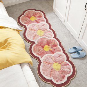 Tappeto Morbido e Fresco con Motivi Floreali <span class=keywords><strong>per</strong></span> <span class=keywords><strong>Camera</strong></span> da Letto Femminile, Coperta da Comodino e Tappetino Lungo <span class=keywords><strong>per</strong></span> Finestra Panoramica, <span class=keywords><strong>Tappeti</strong></span> e Moquette - Product Image 6