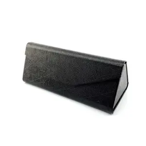 personalized hard pu leather customized folded fold foldable triangle glasses sunglasses eyewear case box spectacle case