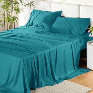 4PCs 300tc Warm Cooling Breathable Bamboo <b>Bed</b> Set Sheets Deep Pocket Home Hotel Use - Product Image 3