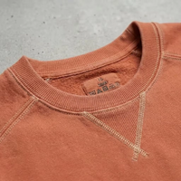 Sweat-shirt col rond personnalisé OEM, coupe oversize, épaules tombantes, délavé à l'acide, style streetwear, uni, vintage, couleur rouille
