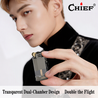 Briquet à silex compact CHIEF Oil, style vintage américain, en alliage de zinc pur, rechargeable, avec logo personnalisé, portable, pour affaires