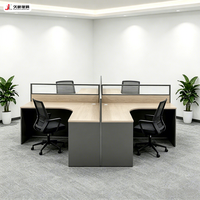 Table de bureau moderne JIUSHUN, poste de travail modulaire en bois pour employés, mobilier de bureau