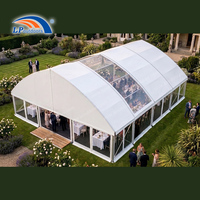 Tente d'orangerie blanche de luxe à portée libre de 20 m avec toit personnalisé pour événements de mariage en plein air