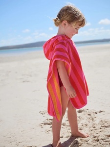 <span class=keywords><strong>Serviette</strong></span> de plage à capuche en <span class=keywords><strong>coton</strong></span> biologique de haute qualité, à rayures double face, tissée, pour enfants, pour le surf - Durable et épaisse - Product Image 4