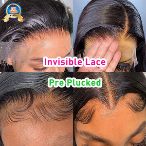 Wig rambut Vietnam lurus 13x6 tanpa lem, wig lace depan transparan HD penuh, wig rambut India Remy virgin lurus alami - Product Image 5