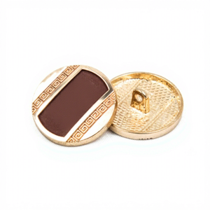 Round <b>Gold</b> Metal Shank Button with Embossed Woven Pattern Classic Style for Men's Suits - Product Image 6