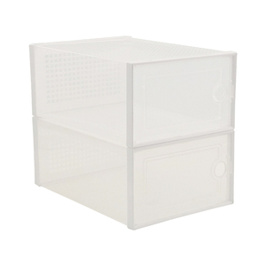 Clear <strong>Plastic</strong> Foldable Shoe Rack Stackable Sneaker Container <strong>Bin</strong> Holder for Closet Space Saving for Wardrobe <strong>Storage</strong> - Product Image 1