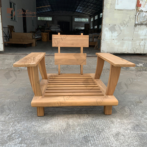 Meubles de canapé en teck d'extérieur modulaires classiques modernes avec coussins confortables pour se détendre sur le balcon - Product Image 4