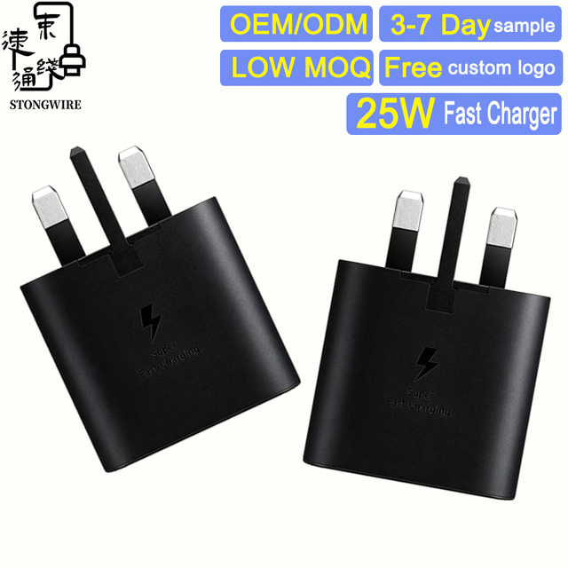 25W QC3.0 Fast Charger with US/EU/UK Plugs CE Certified Battery & OTP Protection for Mobile Phones Type-C