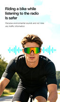 Gafas de Sol Inteligentes con Audio Bluetooth, Auriculares Abiertos, Micrófono BT 5.3, Resistentes al Agua IPX5, Plegables, Radio FM, para Hombres y Mujeres, Ciclismo, Running