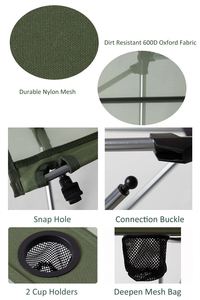 Table de camping pliable en aluminium ultralégère portable, facile à monter, durable, avec porte-gobelet, pour pique-nique en plein air - Product Image 5