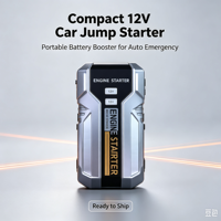 Démarreur de voiture 12V portable, booster de batterie automobile, batterie externe avec pinces intelligentes et lumière LED pour assistance d'urgence sur la route