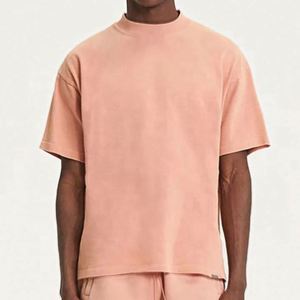 Custom Men's Fashion Oversized Knitted <b>Letter</b> Pattern Heavyweight T-Shirt High Quality 100% Cotton Streetwear - Product Image 1