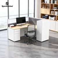 Poste de travail individuel avec cloison de bureau SpaceUnited, écran de confidentialité, mobilier de bureau modulaire avec structure métallique
