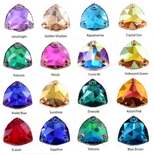 Nhà Máy Bán Hàng Nóng 16Mm 126Pcs Pha Lê May Trên Thạch Chất Béo Tam Giác Flatback May Rhinestone Cho Quần Áo Phụ Kiện May Mặc - Product Image 2