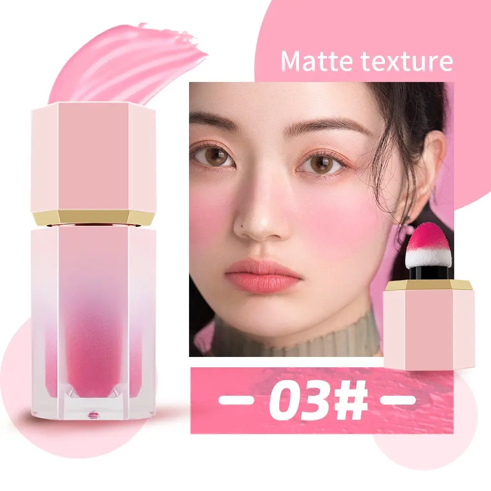 Professional Smooth Blush individual 6 colors makeup liquid cheek blusher with sun stamp shape