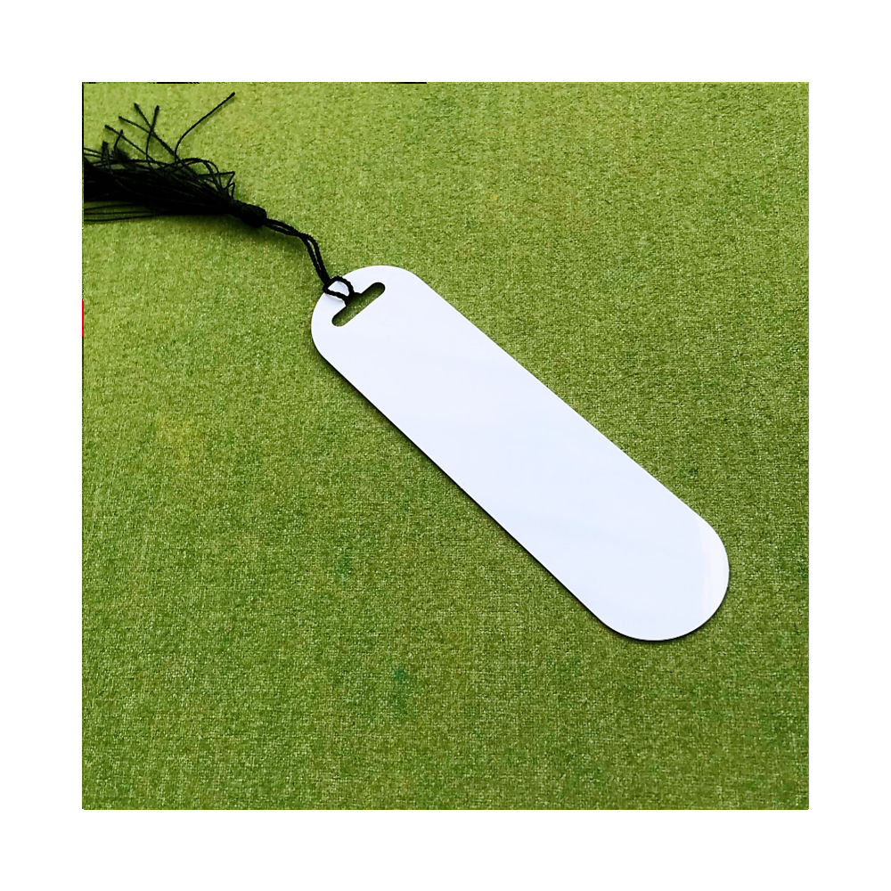 Gloss White Double Side Bookmark-4 with colorful tassels