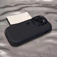 Coque de téléphone portable en silicone anti-chute pour iPhone 17 Air, 16, 15 Pro Max, 14 Pro, Puff 13, 12, 11 Pro Max avec support de téléphone inclus