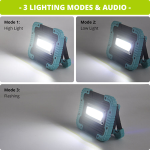 Luz de inundación portátil recargable de 1500LM, luz de trabajo COB superbrillante IP44, impermeable, regulable, taller, trabajo de reparación de automóviles de emergencia - Product Image 3