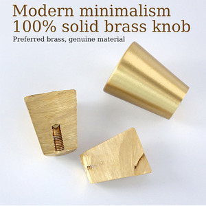 Modern Single Hole Cone Shape Solid Brass Cabinet <strong>Door</strong> Handle <strong>Knobs</strong> Tapered <strong>Gold</strong> Durable Easy Installation Kitchen Drawer - Product Image 2