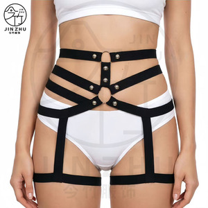 Ceinture <span class=keywords><strong>porte</strong></span>-jarretelles sexy à découpes et effet push-up, élastique et réglable avec lacets, tenue de style boîte de nuit <span class=keywords><strong>pour</strong></span> femme. - Product Image 1