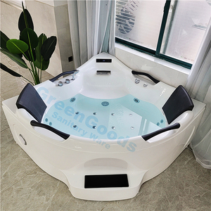 Vasca da bagno con idromassaggio ad angolo per 2 persone al coperto - Product Image 5