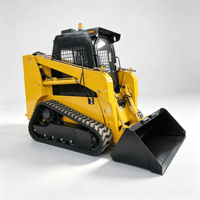Chargeuse sur chenilles à cabine fermée, mini-chargeuse compacte diesel haute performance pour travaux de jardinage et municipaux
