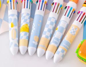 Ensemble de stylos à bille créatifs en plastique de 10 couleurs papeterie Hamburger crème glacée frites Pizza stylo promotionnel - Product Image 4