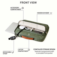 Sac pour ordinateur portable Tyvek de 14 pouces avec poignée, housse rembourrée pour ordinateur, étui de transport pour voyages d'affaires avec plusieurs compartiments