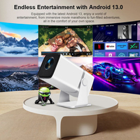 Projecteur LCD LED Mini Full HD HTP A86 1080p/720p Android 150 ANSI Lumens avec Haut-parleurs Stéréo HIFI Lampe Portable pour la Maison et le Bureau