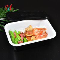Boîte à lunch rectangulaire en plastique jetable Minxing MX-R-62 de 0,6 mm d'épaisseur pour sushis, nouilles, hamburgers, frites