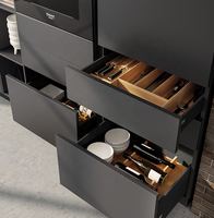Meubles de cuisine modernes en laque mate noir et blanc Vermont Hangzhou 2026 pour petits appartements, sur mesure pour toute la maison