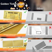 Etiquette à gratter dorée Surprise Carte d'or Billet de loterie Carte à gratter en papier