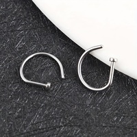 Nouveau design Punk en forme de D bande de nez sans perforation en acier inoxydable anneau de nez bijoux pour hommes