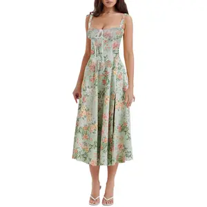 2024 новое популярное летнее элегантное Модное Элегантное элегантное платье в нежном стиле, разноцветная юбка с принтом