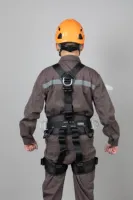 Ceinture de sécurité autoportante pleine longueur Camnal CA-A6628 pour travaux en hauteur et alpinisme, certifiée GB6095-2009, en polyester noir renforcé