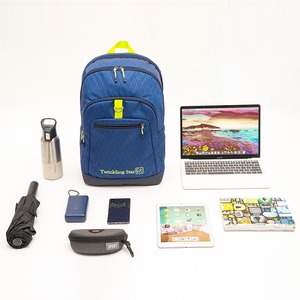 Mochila de Senderismo Multifuncional Azul, Ligera e Impermeable, con Diseño de Rombo, Revestimiento de Cuero, Estilo Casual, Duradera y Ligera - Product Image 1
