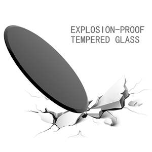 DB 38.6\" Inch Round Tempered Glass Table Top <b>Black</b> Low-E Glass 2/5\" Inch Thick with Beveled <b>Polished</b> Edge - Product Image 2