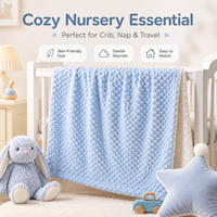 Couverture en peluche double couche personnalisée pour enfants, douce et réversible à pois, pour berceau de bébé, vente en gros de haute qualité