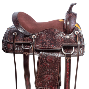 Premium Durable Genuine Leather Barrel Racing Western Saddle Stainless Steel <b>Hardware</b> (Seat Sizes 14-18) Multiple Colors - Product Image 1
